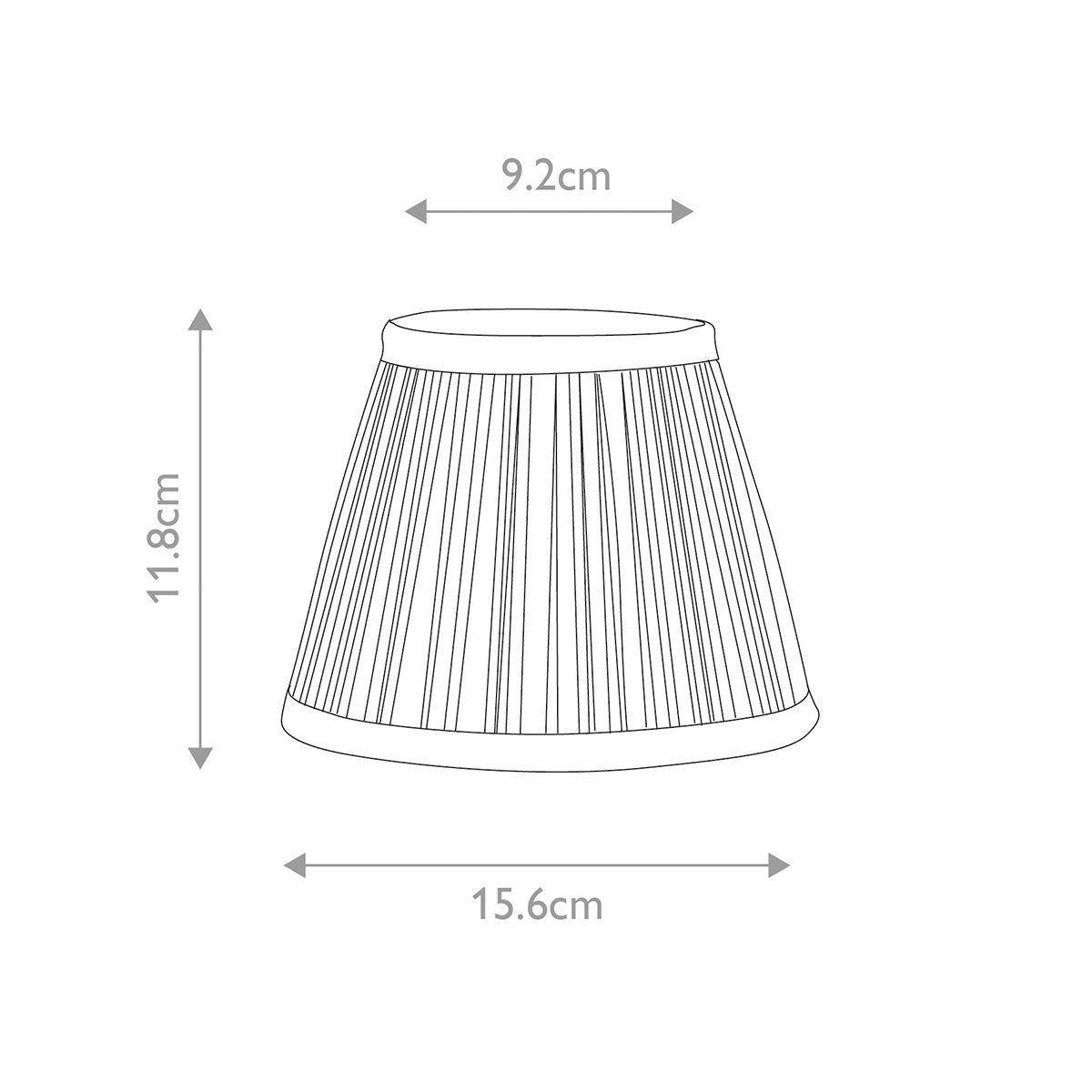 Clip Shades Pleated Grey Chiffon Candle Shade Grey