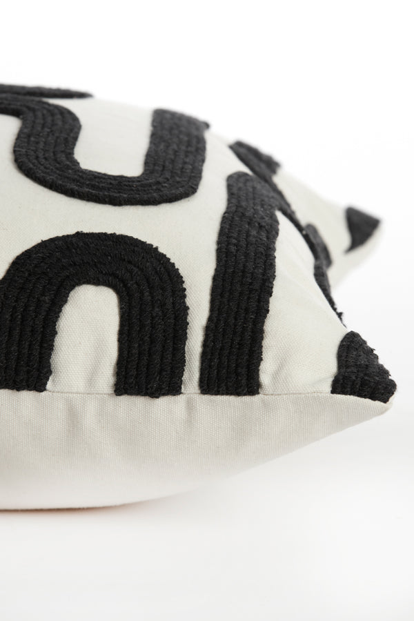 Oshawa Beige and Black Decorative Cushion 45x45 cm