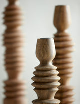 Elegant Wooden Candle Holder 7.5x28 cm - Afife Natural Finish