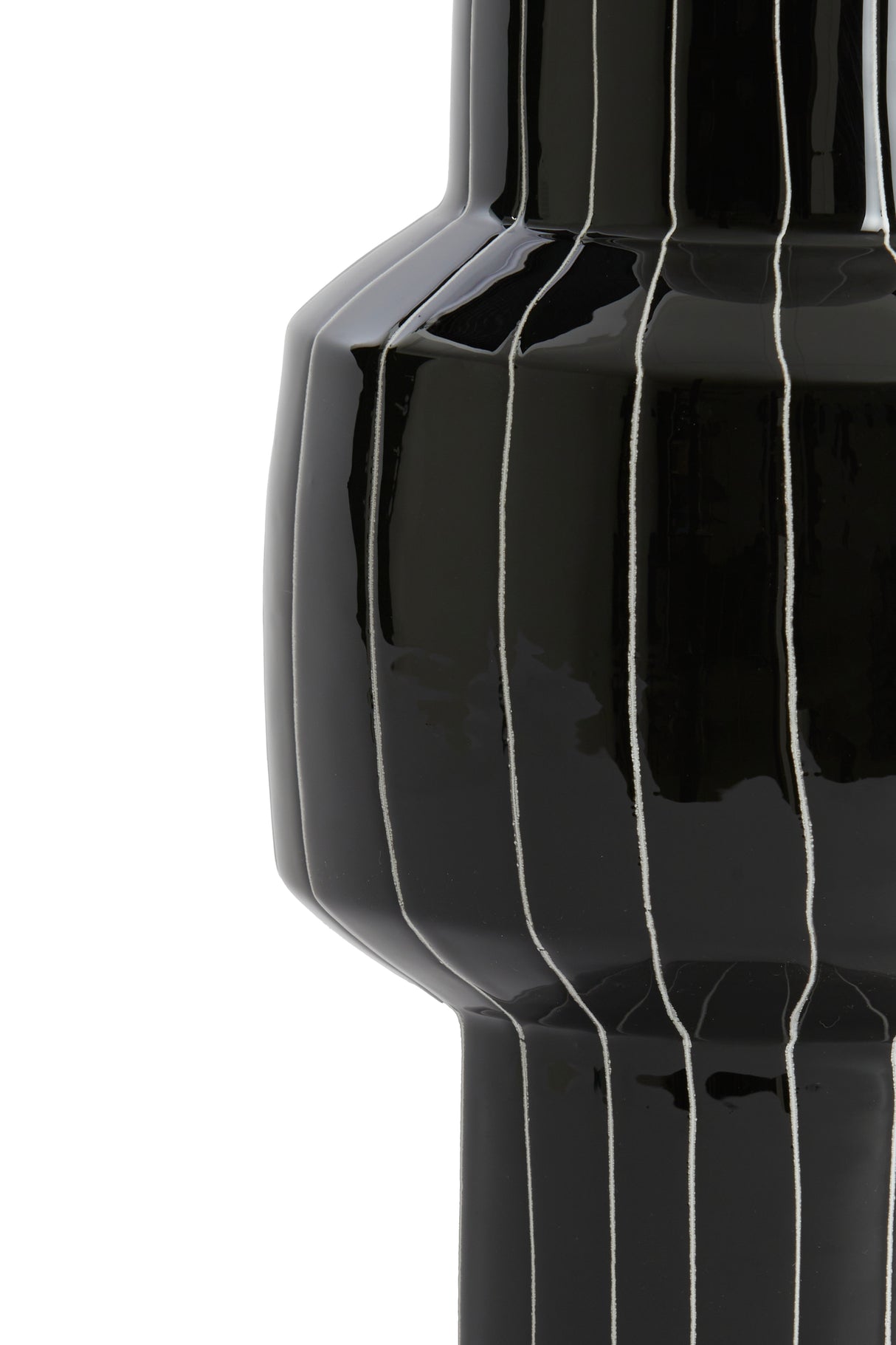 Elegant Senuma Vase - Glossy Black and White Finish (Ø16x33 cm)