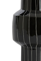 Elegant Senuma Vase - Glossy Black and White Finish (Ø16x33 cm)