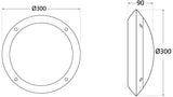 Lucia Sensor E27 (No Lamp), Open Bulkhead, White/Opal