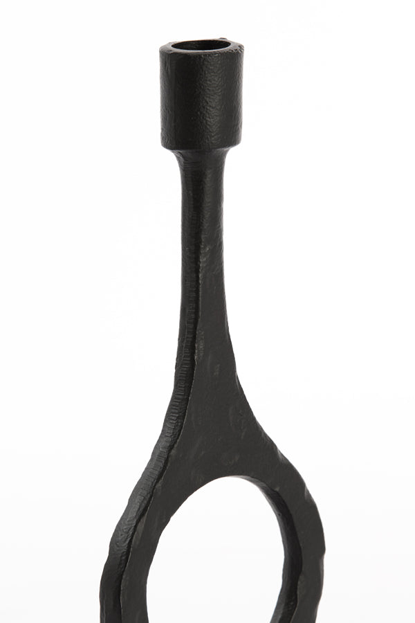 Elegant Laredo Candle Holder in Matte Black, 10x30 cm