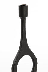 Elegant Laredo Candle Holder in Matte Black, 10x30 cm