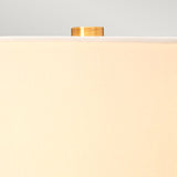 Luga Elegance: Aged Brass-Trimmed Smoke Glass Table Lamp