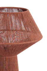 Brick Red Jute Table Lamp - Diameter 30cm, Height 47cm (Model: Fugia)