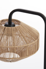Decorative Black & Natural Wood Table Lamp - 26x60 cm Lyra Design
