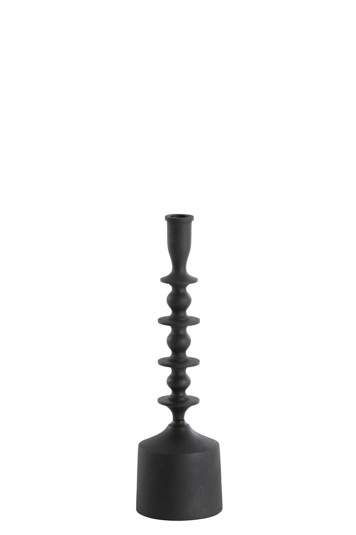 Elegant Black Matte Candle Holder, 34.5 cm