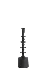 Elegant Black Matte Candle Holder, 34.5 cm