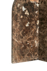 Marble Top Side Table - Dark Brown, Ø41x48 cm