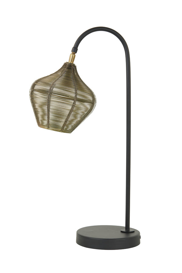 Elegant Alvaro Table Lamp - Antique Bronze & Matte Black Finish (27x20x61 cm)