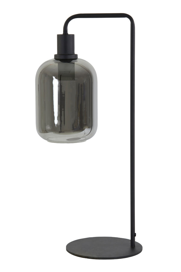 Elegant Black and Smoked Glass Table Lamp 26x20x60 cm
