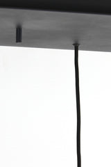 Elegant 10-Light Pendant Lamp with Brown Glass and Matte Black Frame (120x60x110 cm)