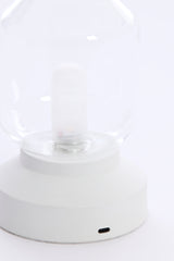 Elegant Merey Clear Glass and Cream LED Table Lamp - Ø11x19 cm