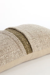 Reversible Beige and Green 60x30 cm Cushion