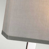 Magro Polished Nickel Table Lamp with Grey Trimmed Shade
