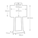 Magro Polished Nickel Table Lamp with Grey Trimmed Shade