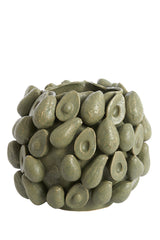 Elegant Olive Green Ceramic Vase - 36x35.5x31.5 cm