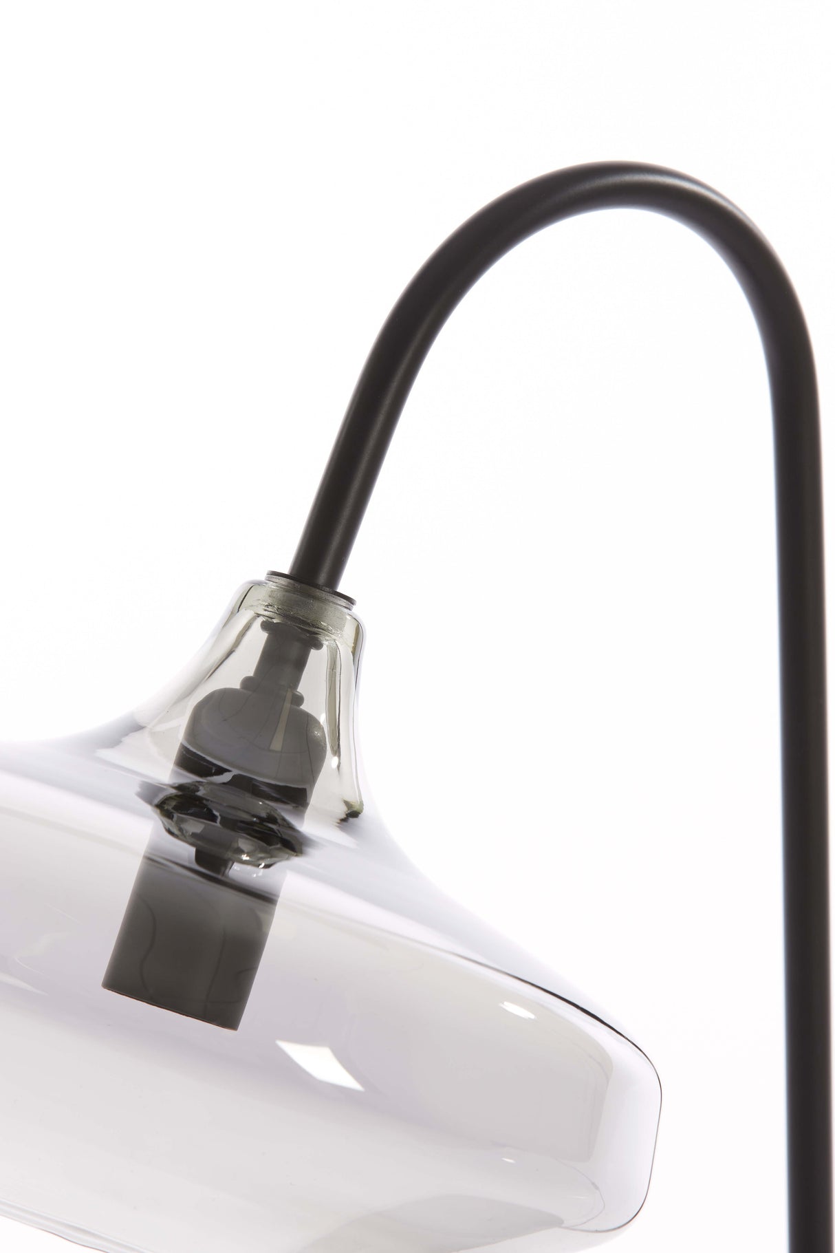 Elegant Solna Black Table Lamp with Smoked Glass, 31x22x50 cm, E14 Socket