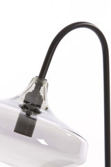Elegant Solna Black Table Lamp with Smoked Glass, 31x22x50 cm, E14 Socket
