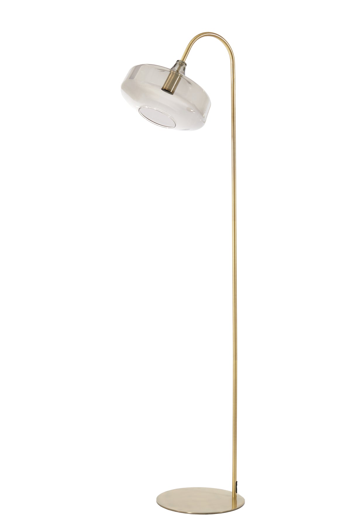 Antique Bronze & Smoked Glass Floor Lamp, 160 cm - Solna Collection