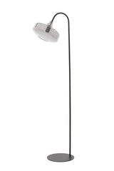 Solna Floor Lamp with Smoked Glass and Matte Black Finish, 45x29.5x160 cm