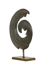 Antique Bronze Ornamental Sculpture on Pedestal, 43x15x60 cm