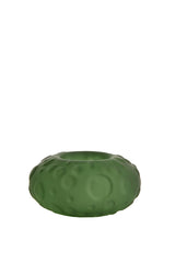 Finley Matte Dark Green Glass Tealight Holder Ø10x6 cm