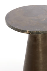 Dark Brown Marble Ynez Side Table, 29x43 cm