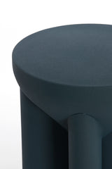 Dark Blue Mikado Round Side Table - 36x42 cm