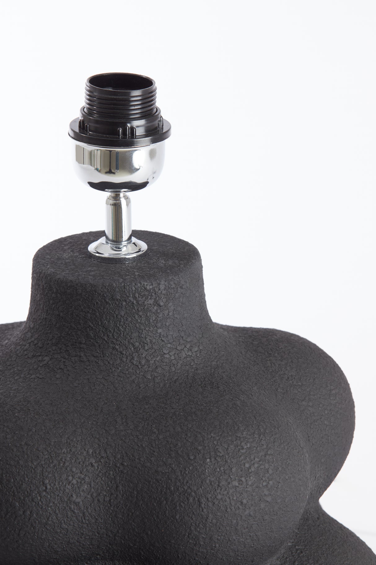 Matt Black Carilo Ceramic Lamp Base, Diameter 30.5cm x Height 38cm