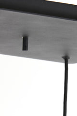 Elegant 10-Light Pendant Lamp with Brown Glass and Matte Black Frame (120x60x110 cm)
