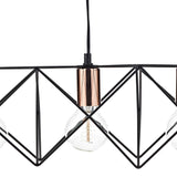 Tri-Light Matte Black and Copper Pendant Bar Lamp