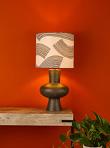 Miho Cream and Black Patterned Linen Shade 34cm