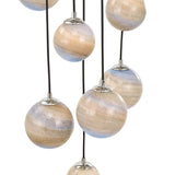 Mikara 12 Light Cluster Pendant Polished Chrome Marble Effect Glass 2.5M