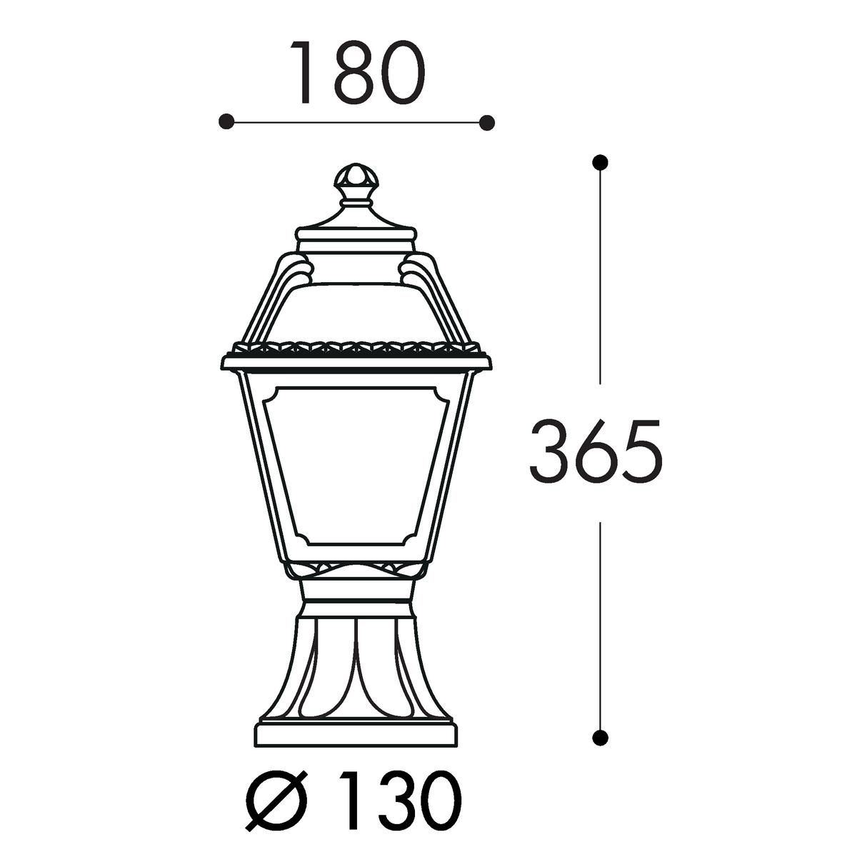 Mary Mikrolot 6.5W E27 Filament LED 2700K, Classic Pedestal Lantern, Black/Clear