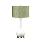 Milo 1 Light Table Lamp Aged Brass, White, Green