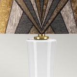 Milo 1 Light Table Lamp Aged Brass, White, Grey, Brass