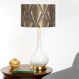 Milo 1 Light Table Lamp Aged Brass, White, Grey, Brass