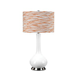 Milo 1 Light Table Lamp Polished Nickel, White, Orange