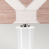 Milo 1 Light Table Lamp Polished Nickel, White, Pink
