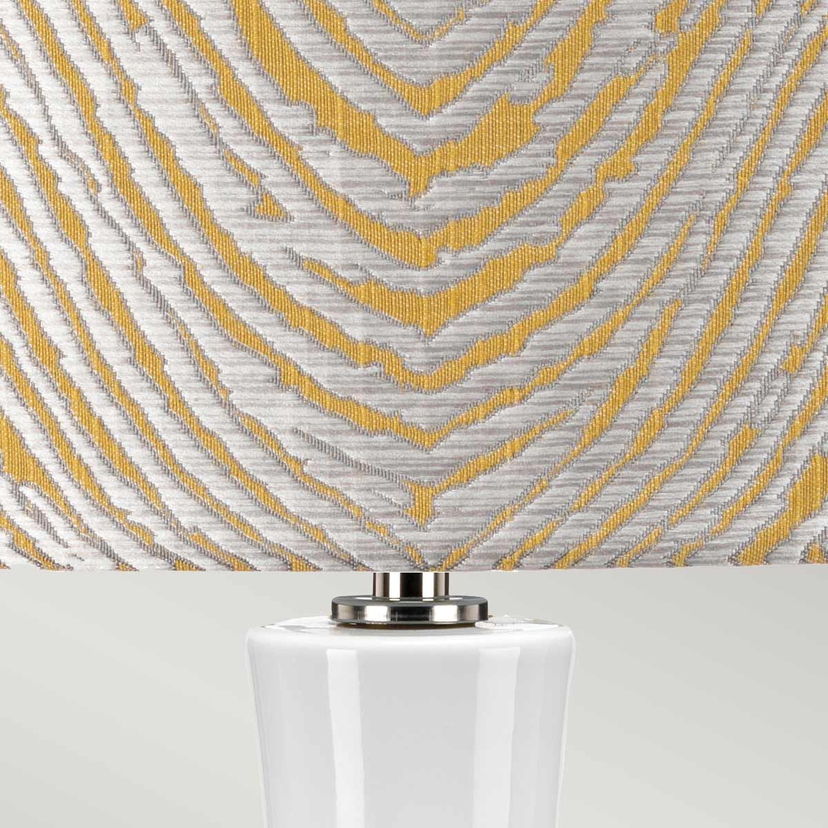 Milo 1 Light Table Lamp Polished Nickel, White, Yellow