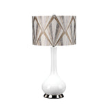 Milo 1 Light Table Lamp Polished Nickel, White, Silver