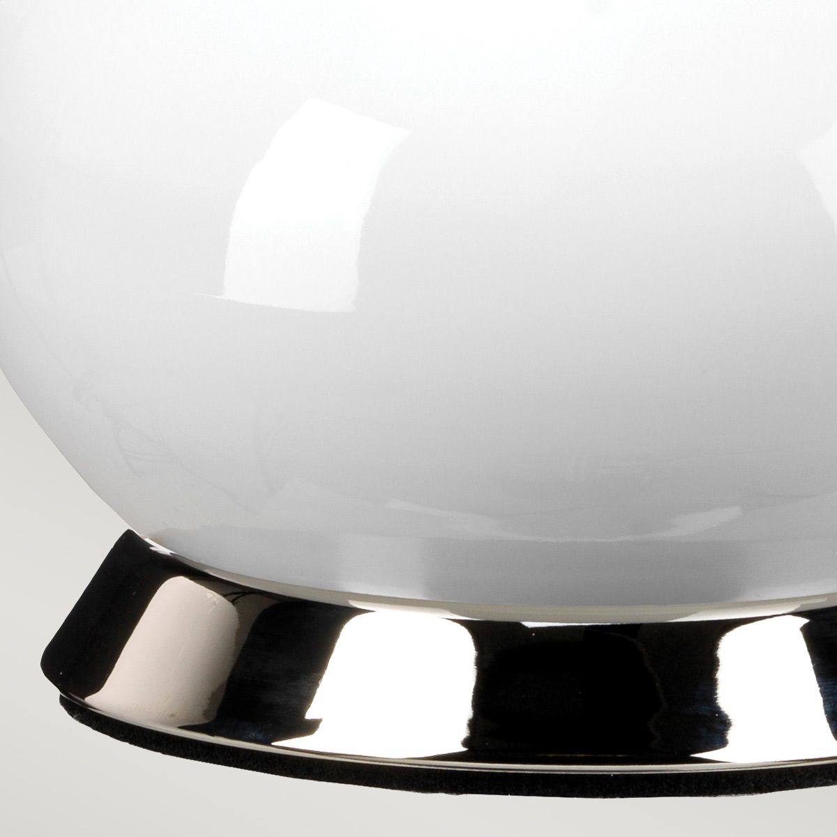 Milo 1 Light Table Lamp Polished Nickel, White, Silver