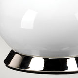 Milo 1 Light Table Lamp Polished Nickel, White, Silver