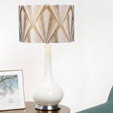 Milo 1 Light Table Lamp Polished Nickel, White, Silver