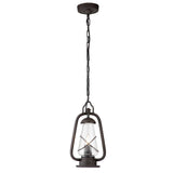 Vintage Bronze Miner's Lantern Chandelier