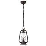 Vintage Bronze Miner's Lantern Chandelier