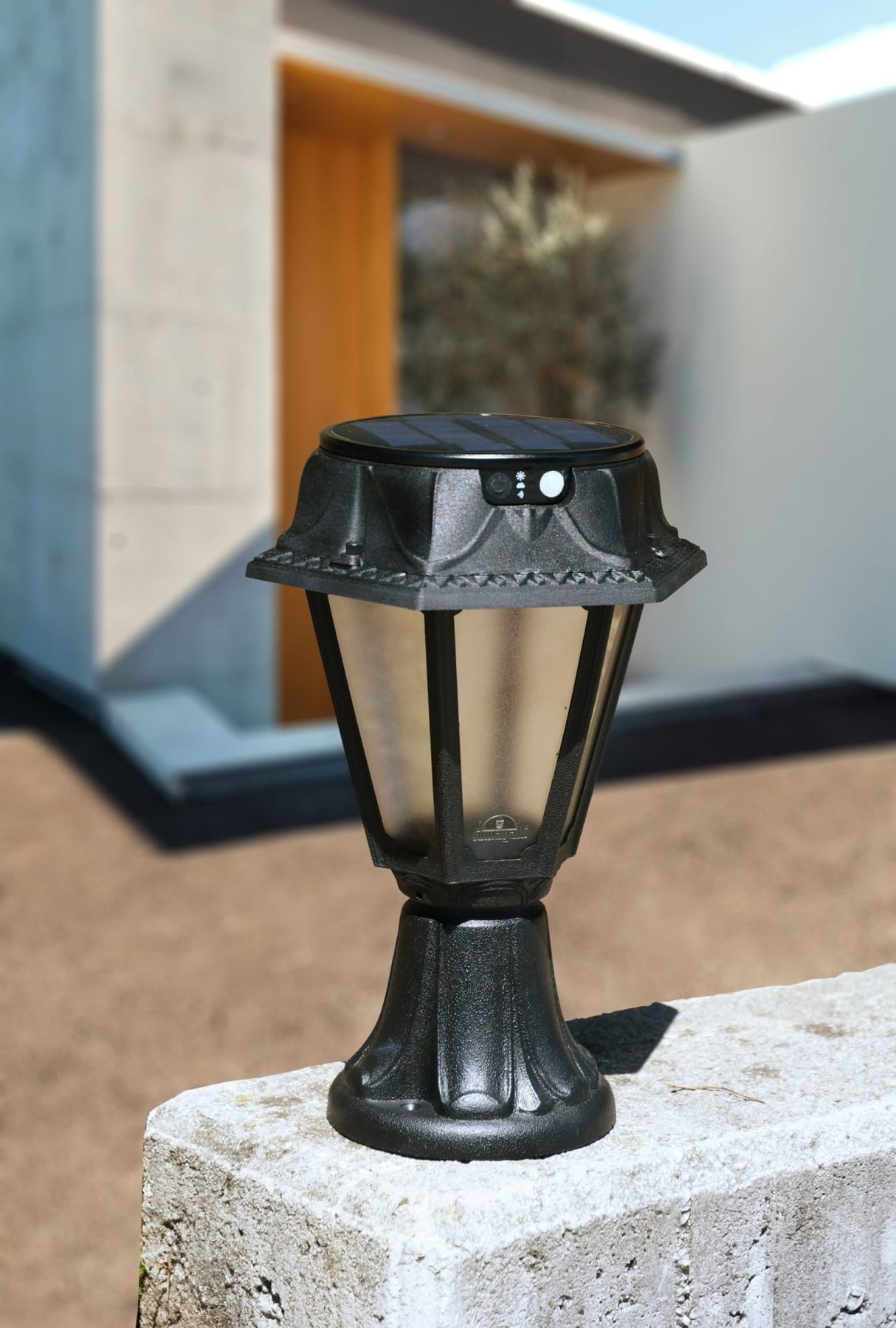 Rosetta Minilot Solar LED 280lm 4000K, Solar Pedestal Light, Black/Frosted