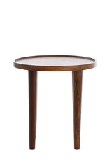 Round Acacia Wood Side Table – 49cm Diameter